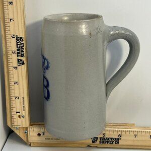 HB Hofbrauhaus Munich 1L German Beer Stein Gray Blue Stoneware Mug Ceramic